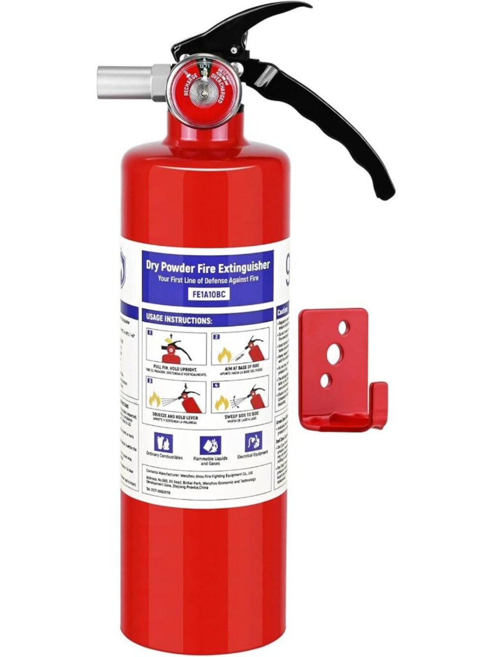 2.5 lb ABC Dry Chemical Fire Extinguisher - Safety Equipment for Home & Office